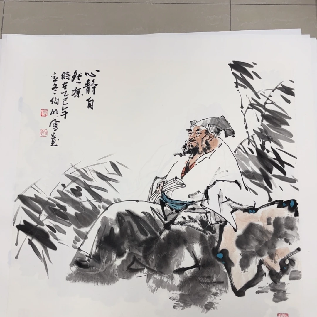 国画四尺斗方人物作品