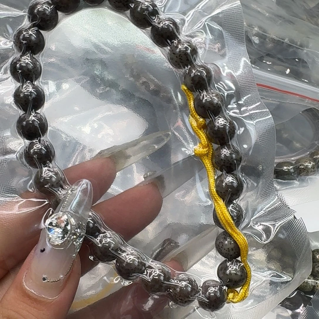 手串星月菩提171高端黑灰星月菩提糖豆手持0.9