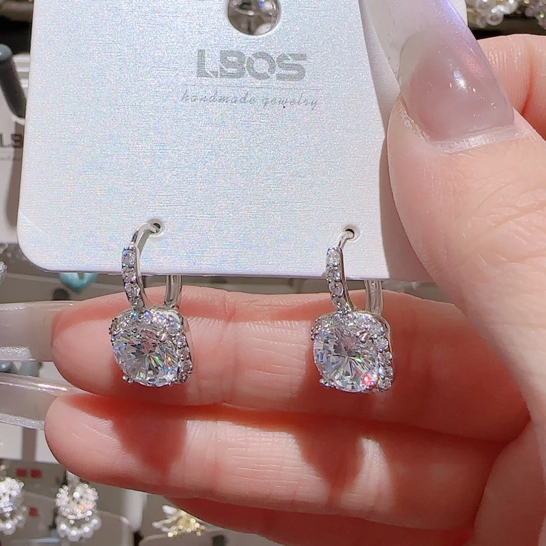 锆石铜合金925银耳环