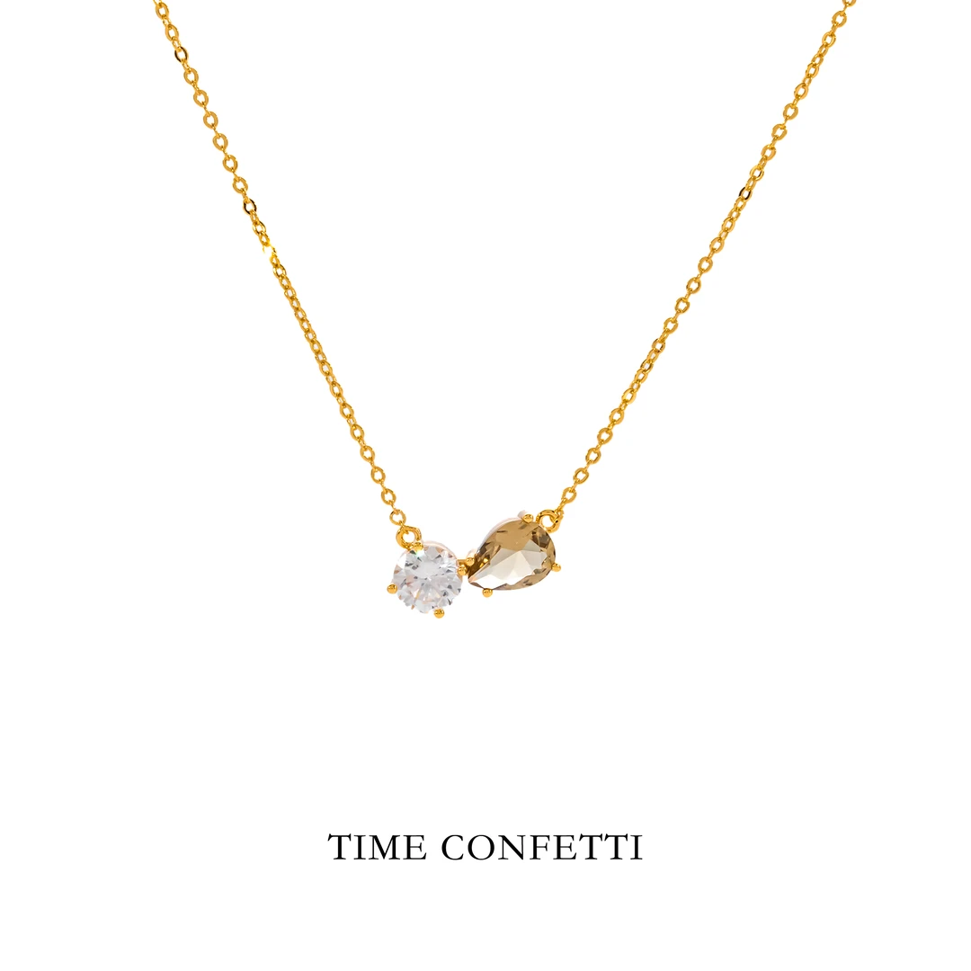 黄铜项链 镀K金【孙二娘】百搭精致气质水滴项链TC 12073