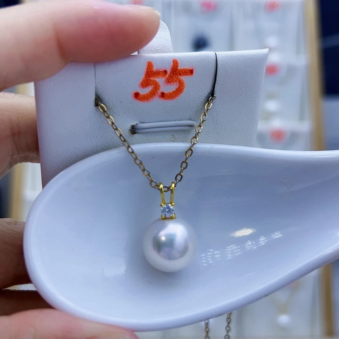 吊坠(不含链)银S925镶嵌淡水珍珠