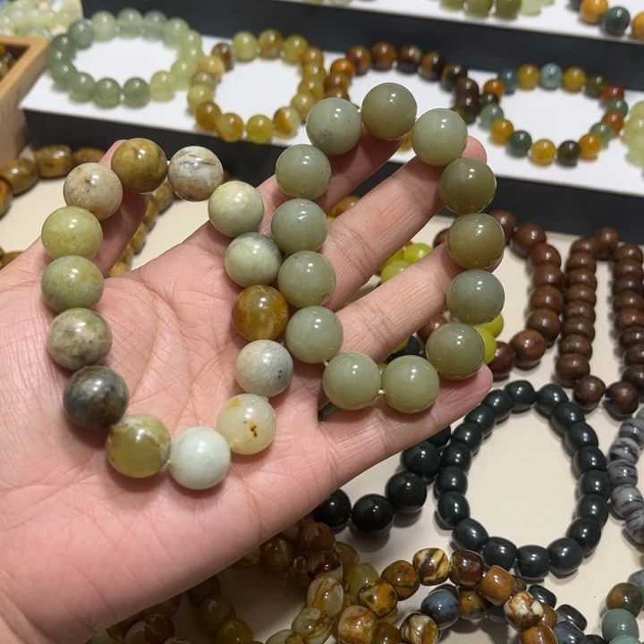 蛇纹石玉未镶嵌手链卡16