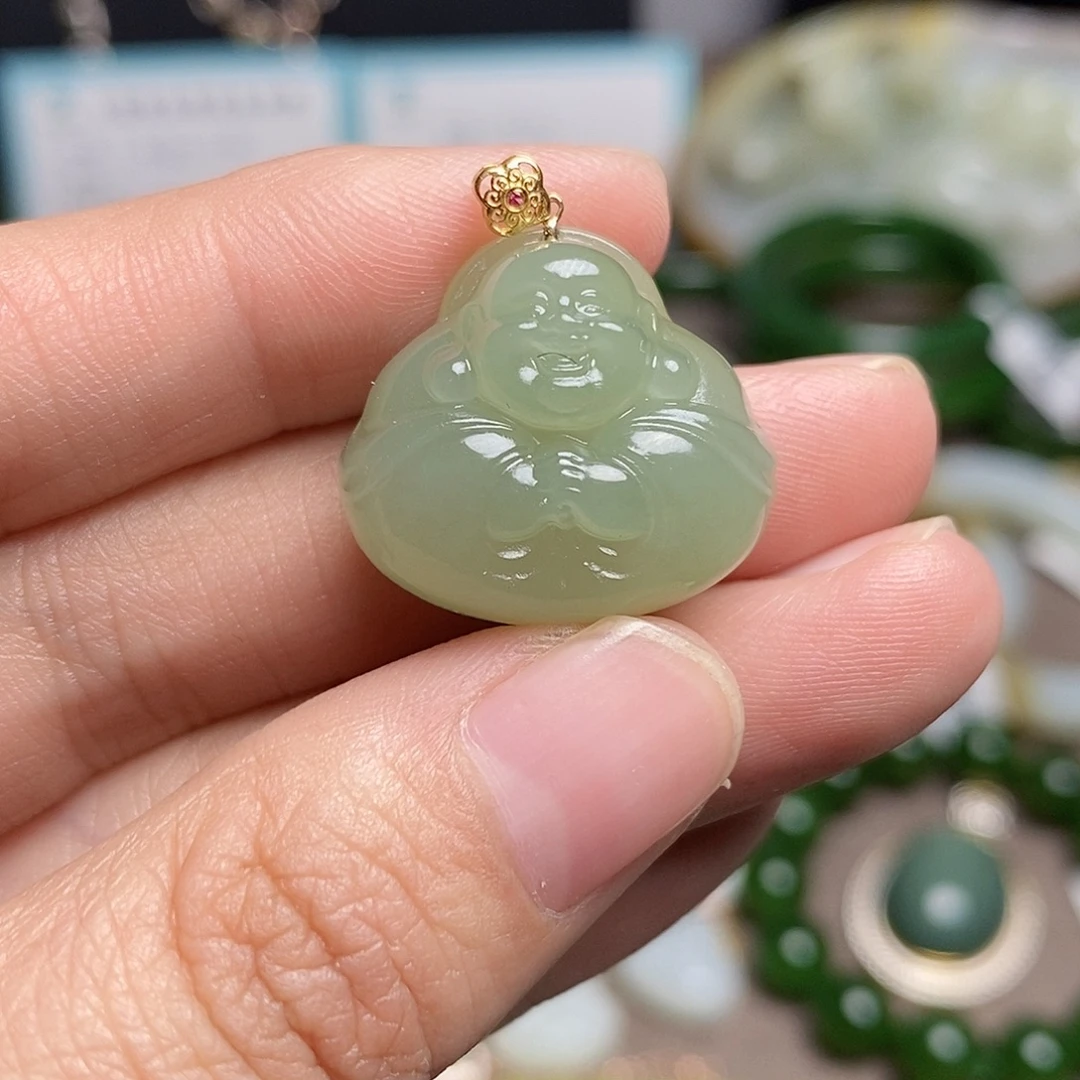 颈饰银S925镶嵌和田玉