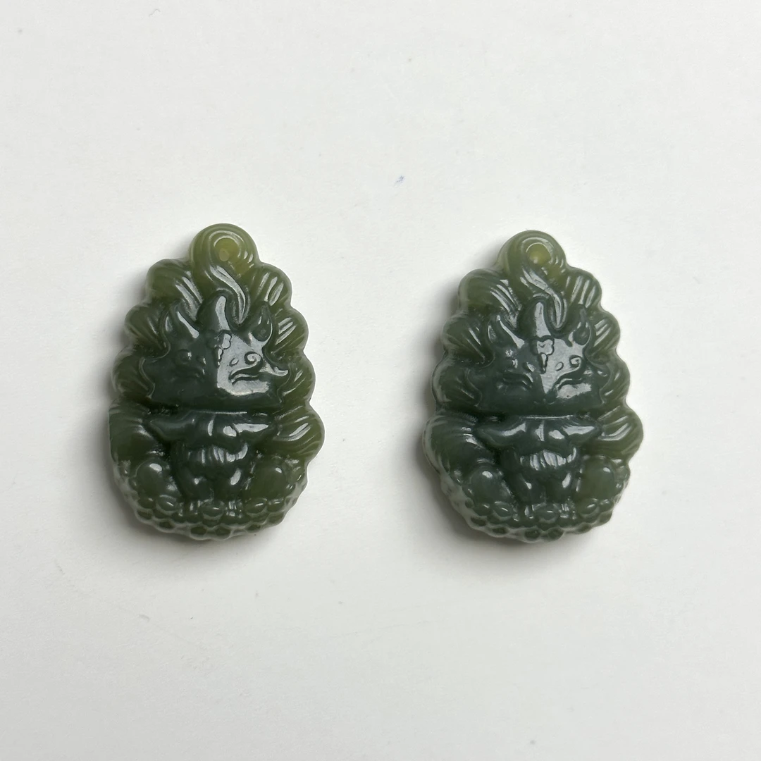 【040A】和田玉九尾吊坠多样性发其一