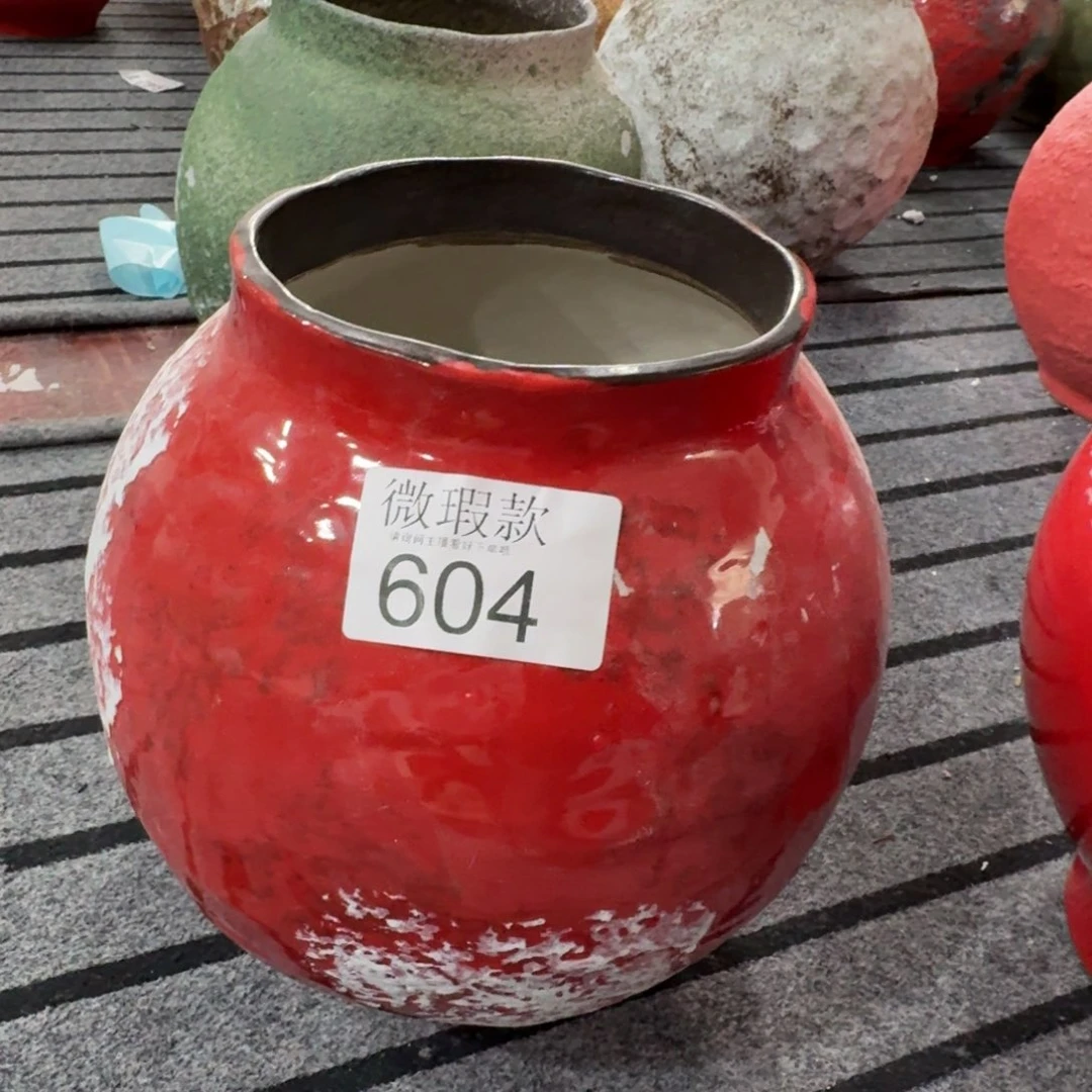 花***音摆件陶景德镇高温花瓶编码604高27口14默认无孔