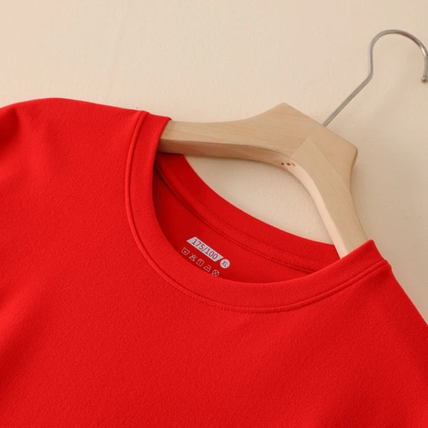 纯色女士红色加绒圆领本命年秋冬保暖内衣套装