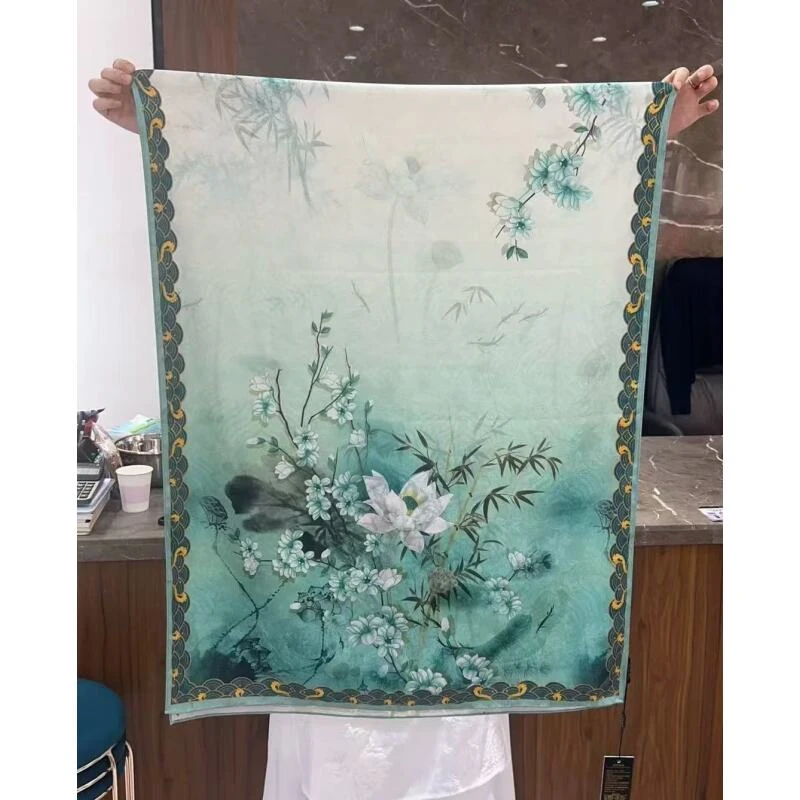 X27 竹叶与莲 长巾180*70左右