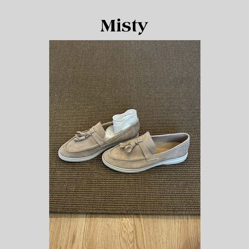 Misty雾屿女鞋|34-40码|2cm|豆豆鞋】爆款春季复古百搭平底乐福鞋