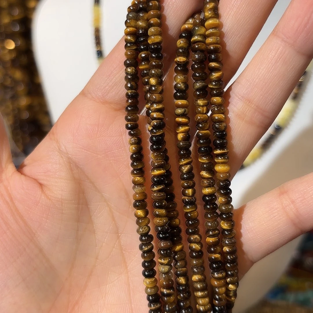 玛瑙/玉髓未镶嵌珠宝半成品虎眼算盘一条2-4