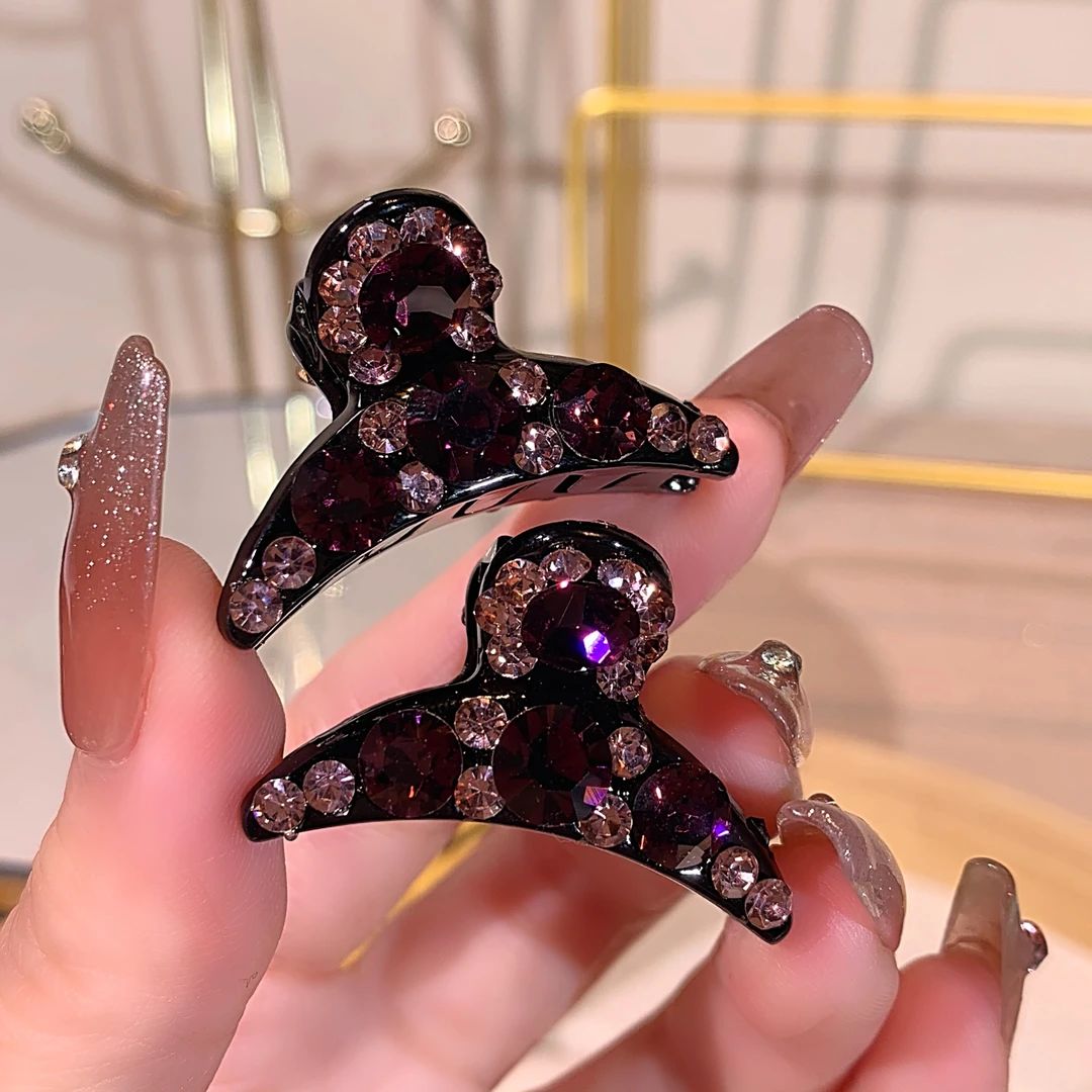 约3.5公分小抓夹高端轻奢粉紫色发夹网红迷你刘海夹新款碎发夹