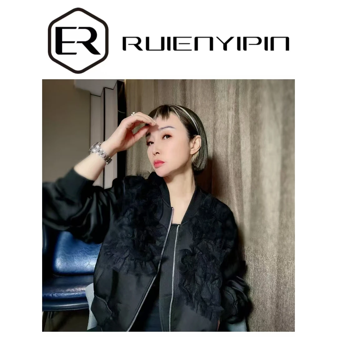 6782#蕾丝装饰外套