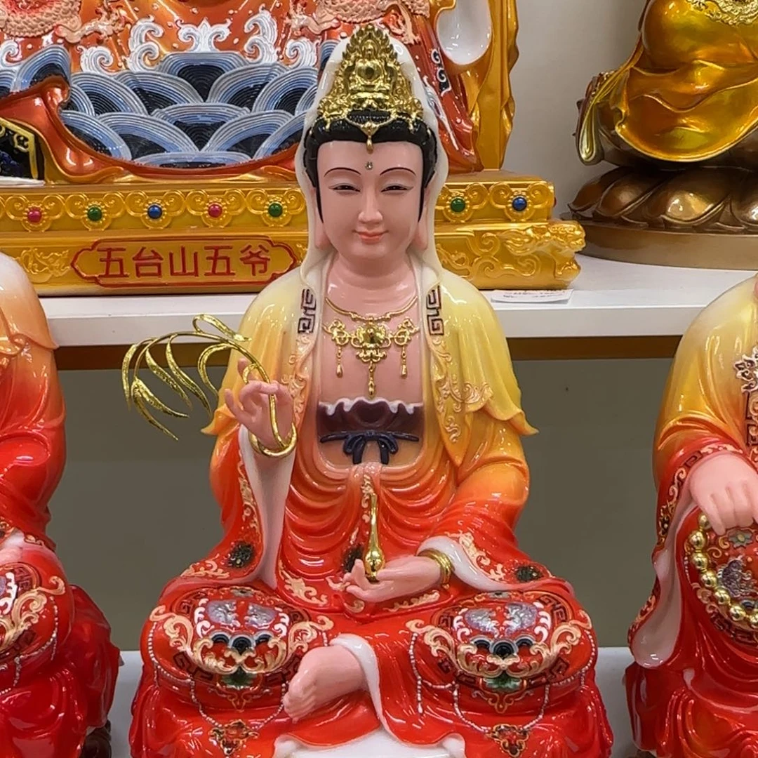树脂制品16寸合成汉白玉观音
