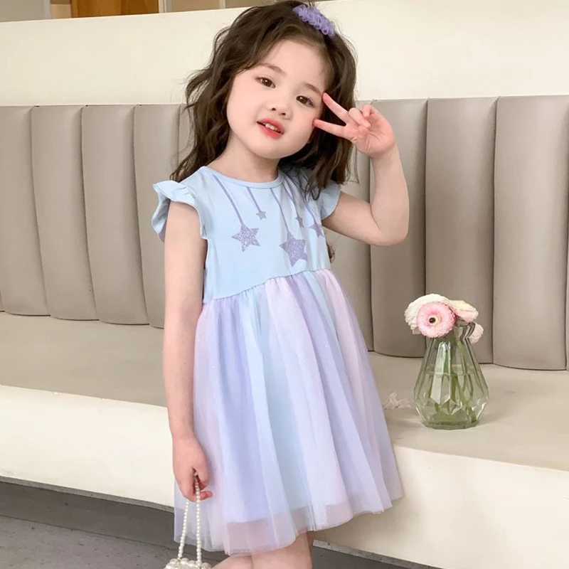 女童夏季连衣裙2025儿童洋气夏装表演网纱裙蓬蓬裙公主裙宝宝裙子