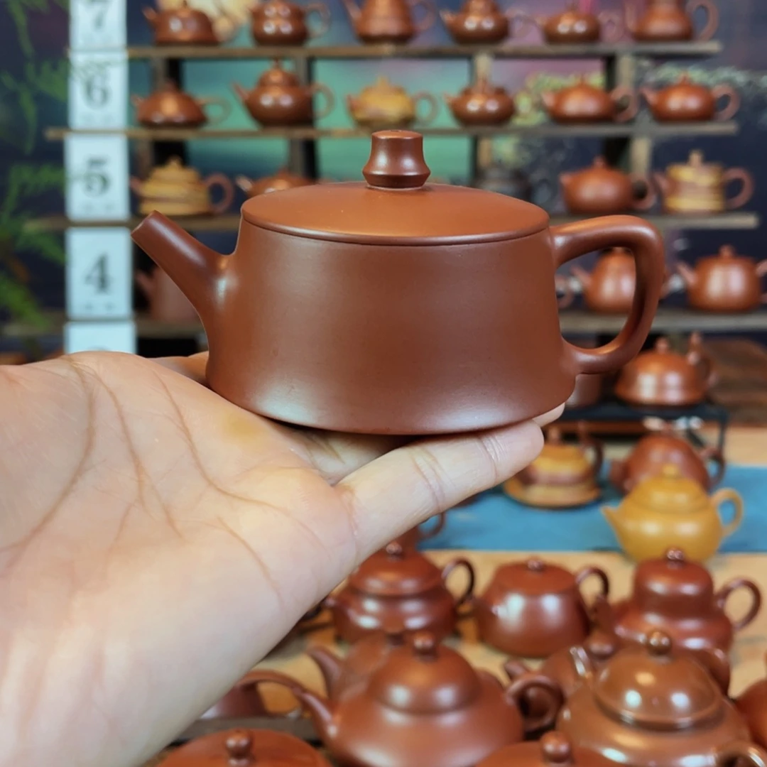 茶壶紫砂德****厂潮州手工手拉朱泥云柱壶