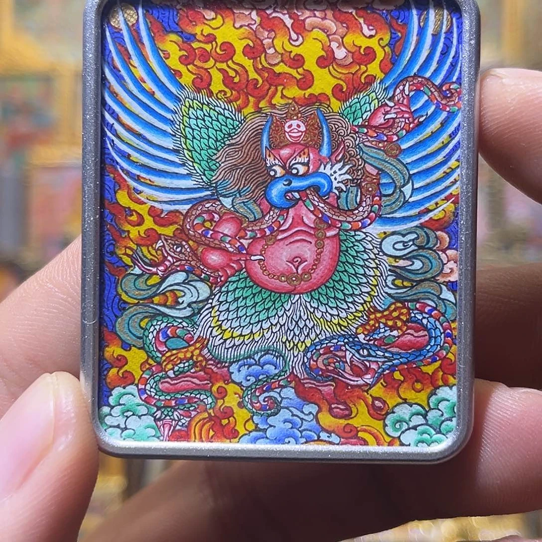 吊坠青海热贡纯手绘大鹏鸟