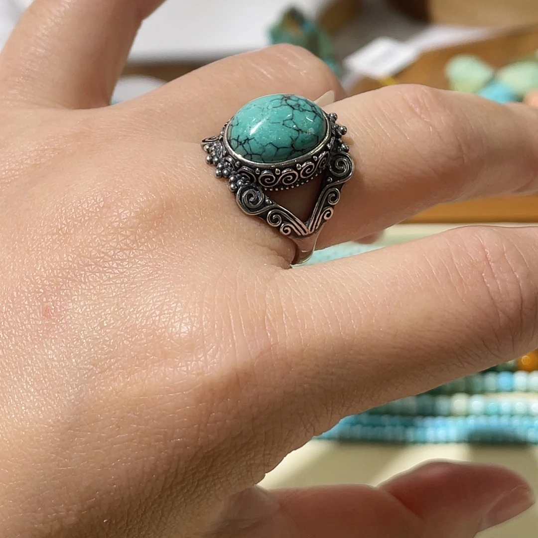 绿松石银S925镶嵌配饰