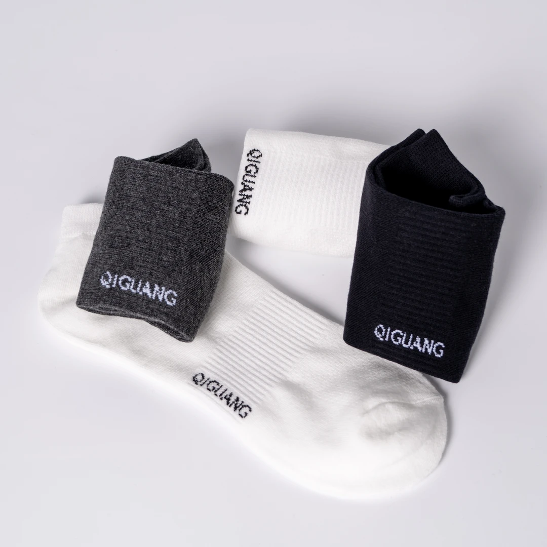 【栖光】春夏防臭短袜纯色棉袜透气吸汗男士夏季白色袜子