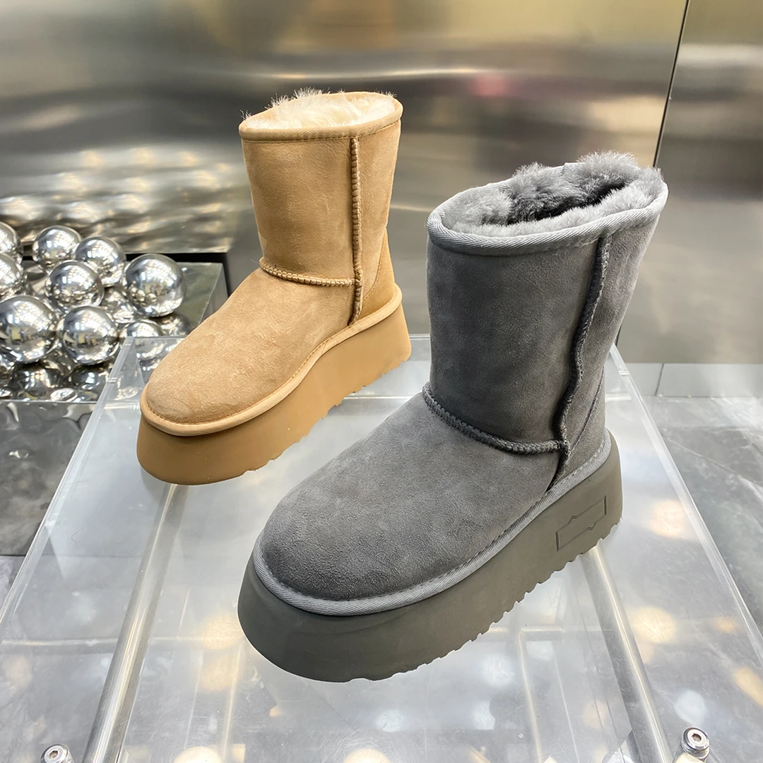 【现货】2025冬季新款羊皮毛一体简约百搭保暖抗寒大棉雪地靴H683-3