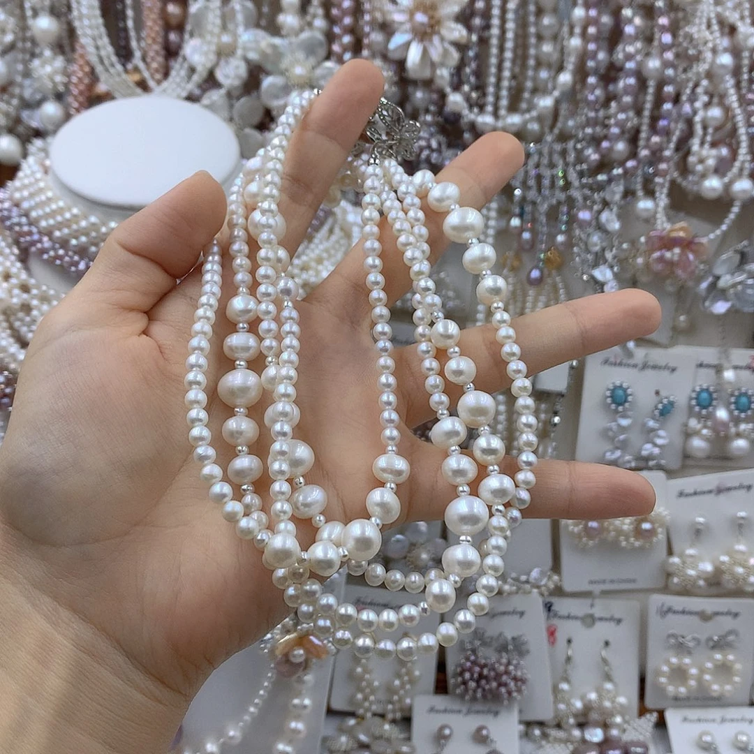慧***项链耳饰淡水珍珠银S925镶嵌