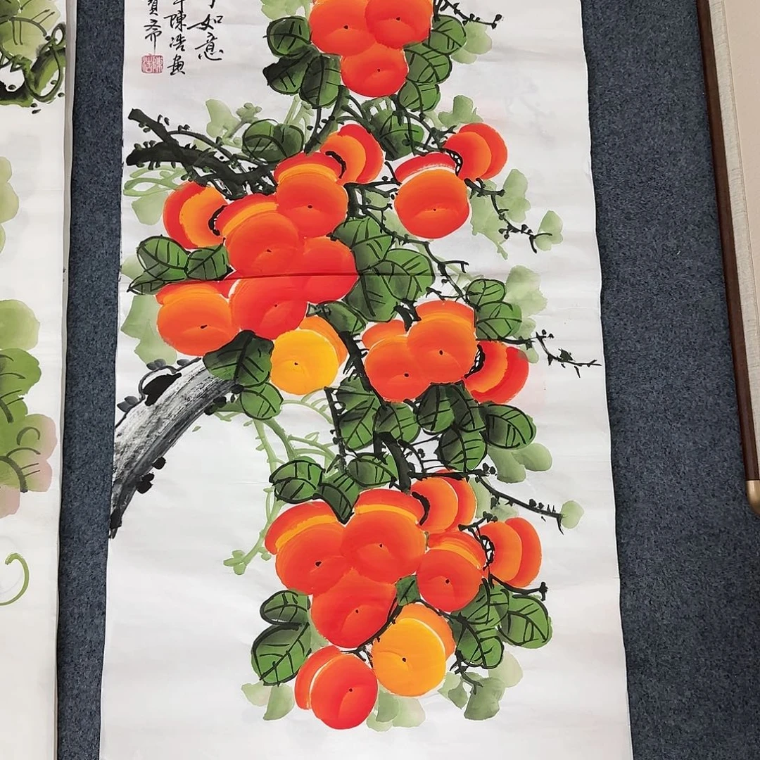 国画尺寸50X100手绘作品
