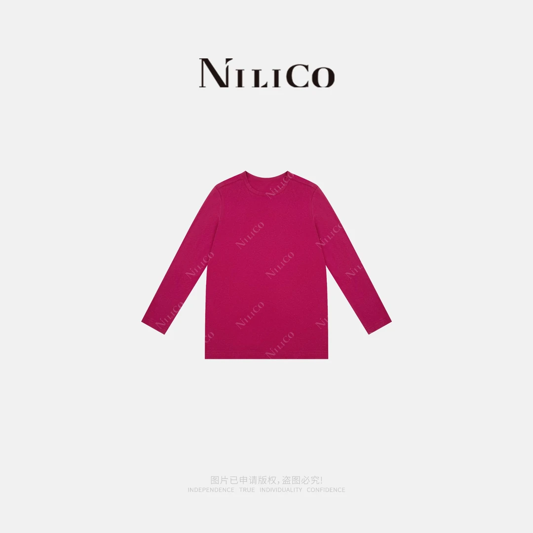 NILICO【对歌】极简圆领宽松廓形进口自然棉纱百搭上衣