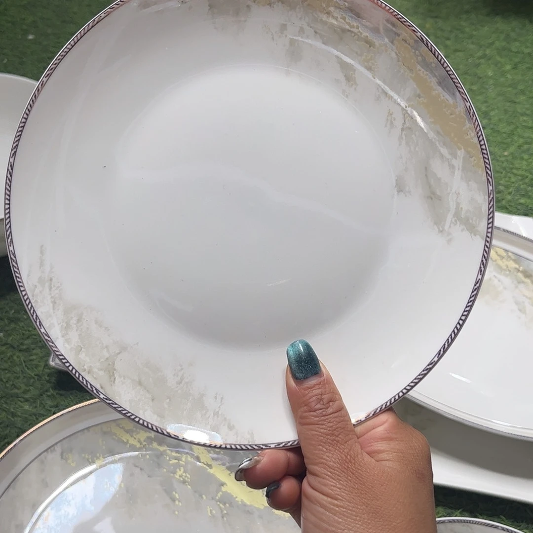 瓷片海岸八寸浅盘四个微瑕