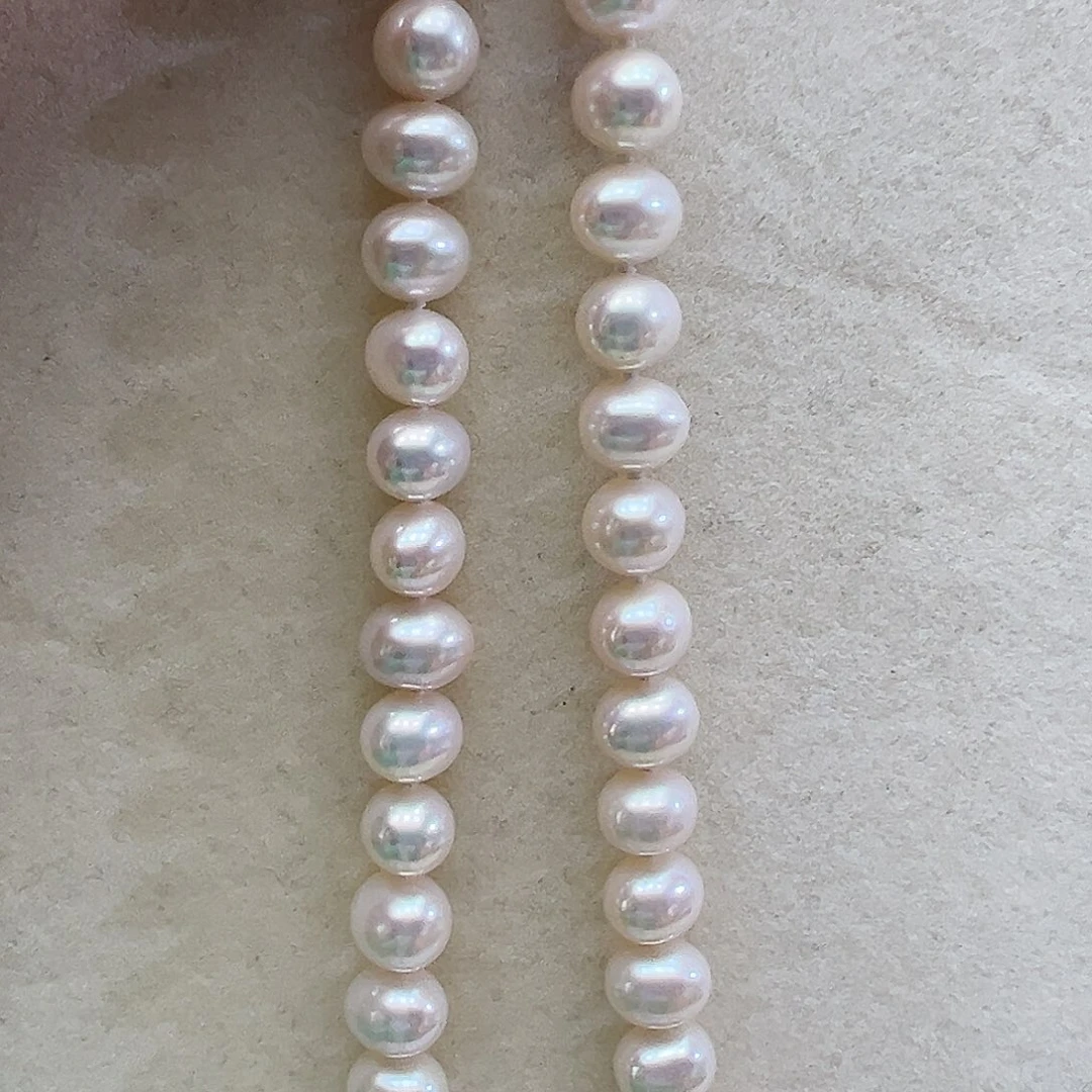 颈饰银S925镶嵌淡水珍珠➕7