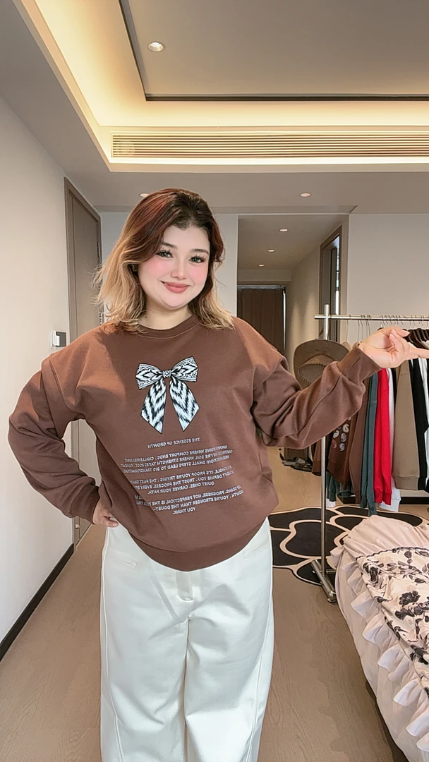 蝴蝶结艾特莱瑟不戴帽款民族风卫衣秋冬款新疆包邮中长款宽松卫衣