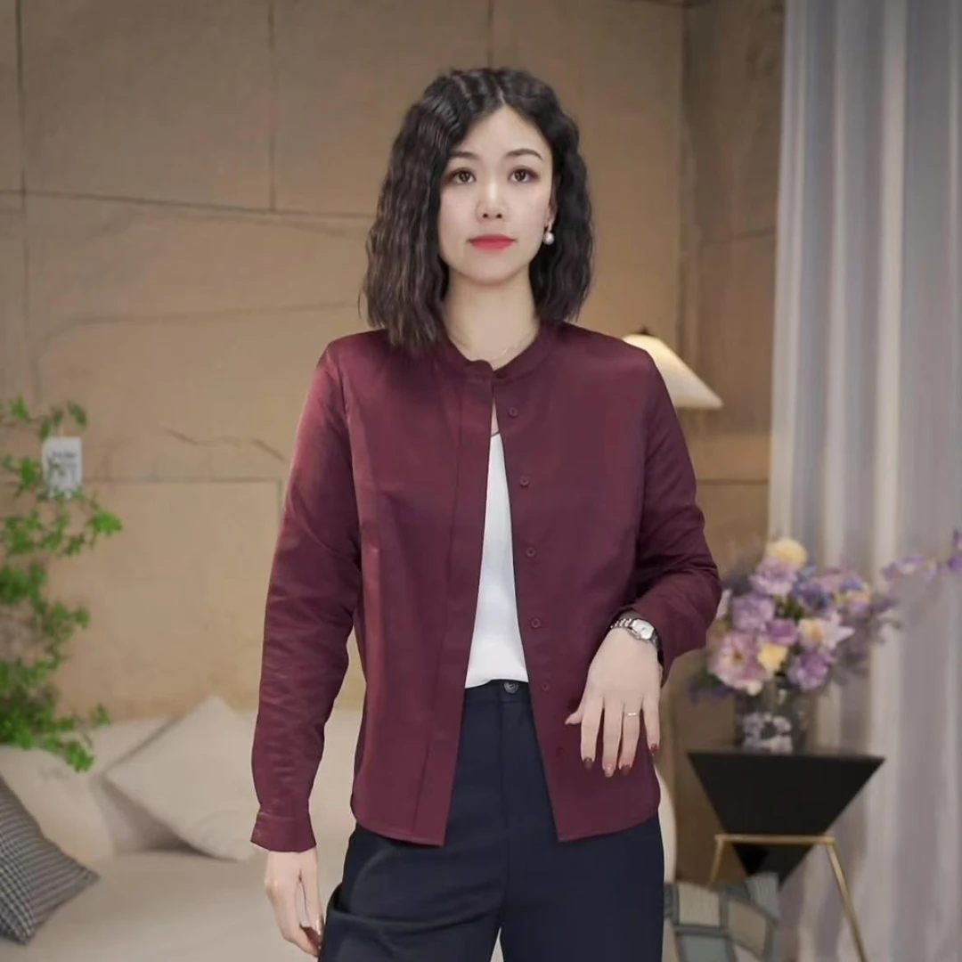 【依依推荐】F3622春款莱赛尔单排扣轻奢显瘦时尚上衣