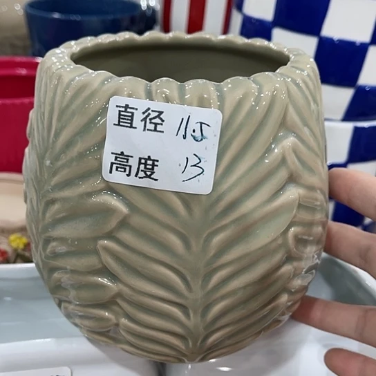 多肉绿植陶瓷花盆9.9包邮，有孔