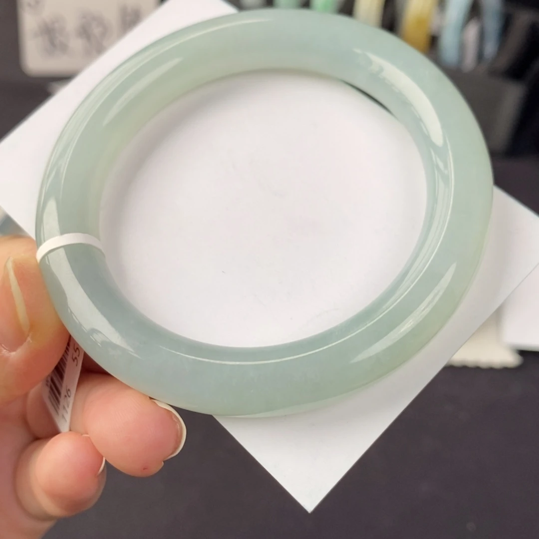 翡翠未镶嵌手镯冰葡萄肉55.5