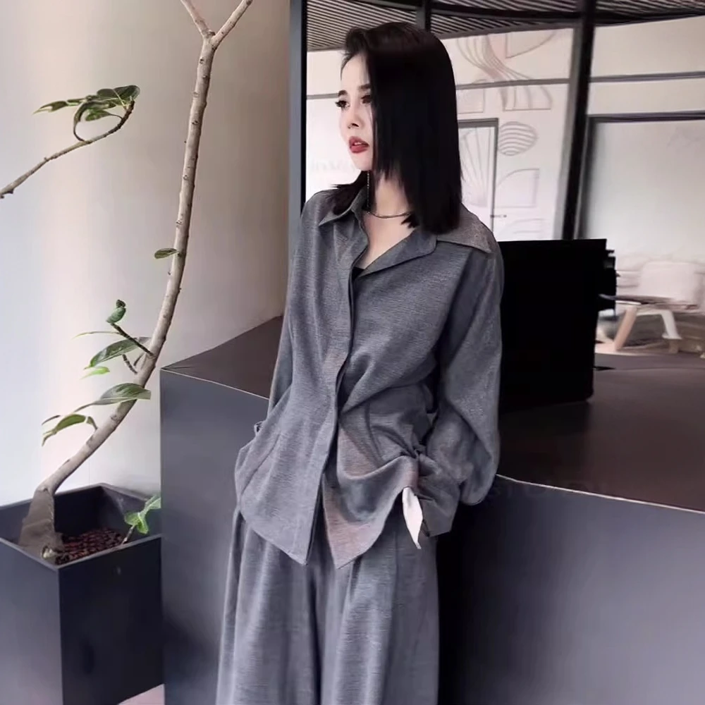 大码秋季冷淡系小众设计感穿搭网红爆款胖mm时尚上衣裤子两件套装