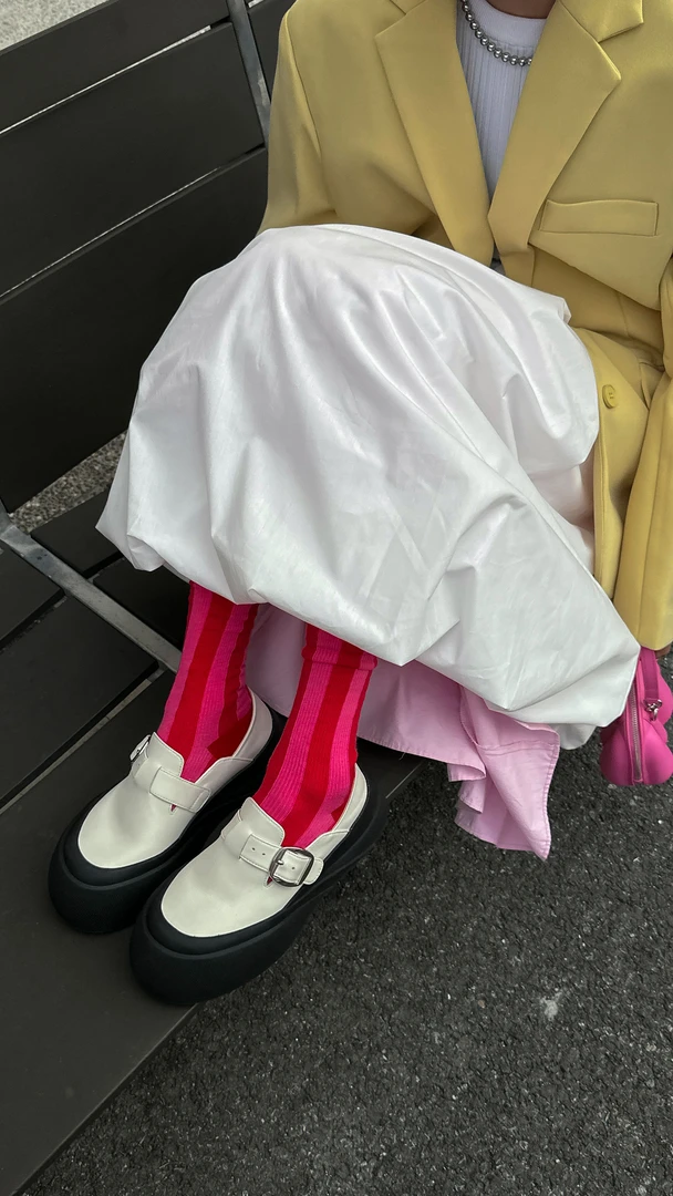 XW-13 日系丑萌厚底大头鞋女2024新款春季懒人一脚蹬休闲单鞋