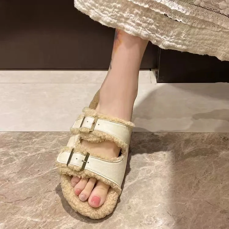 秋冬法式拖鞋女新款配裙子仙女风毛毛拖鞋毛拖FF9-11