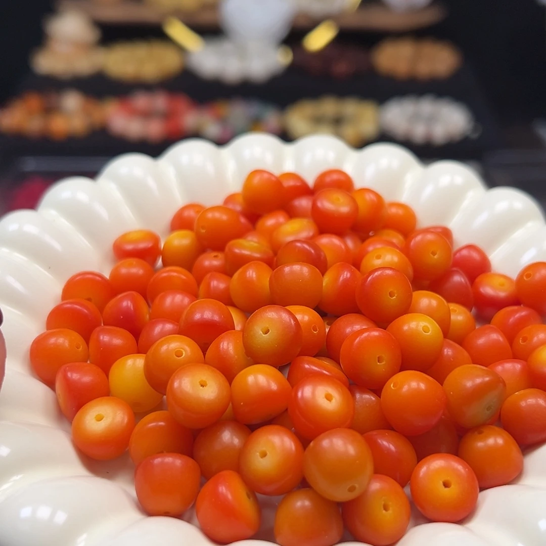 菩提根/象牙果手串卡12金橘碗珠500颗