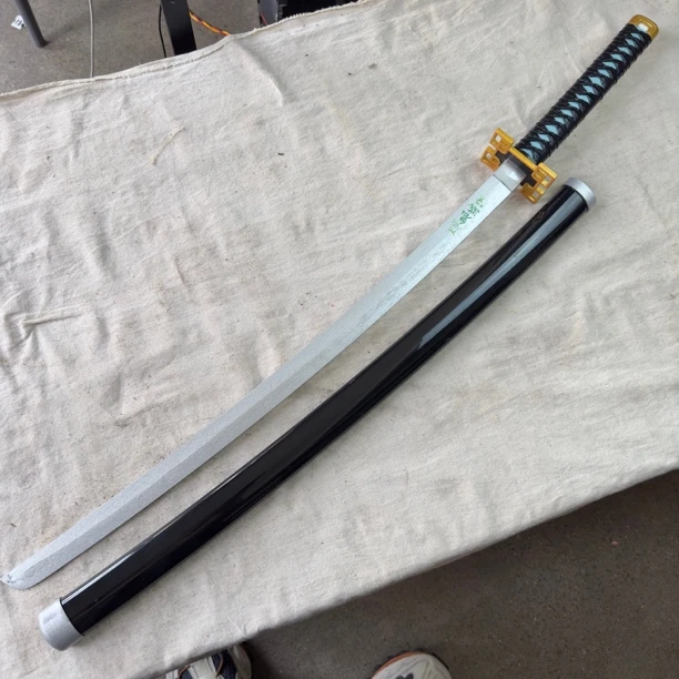 B57鬼灭之刃时透无一郎霞柱日轮刀动漫COS道具玩具木刀未开刃