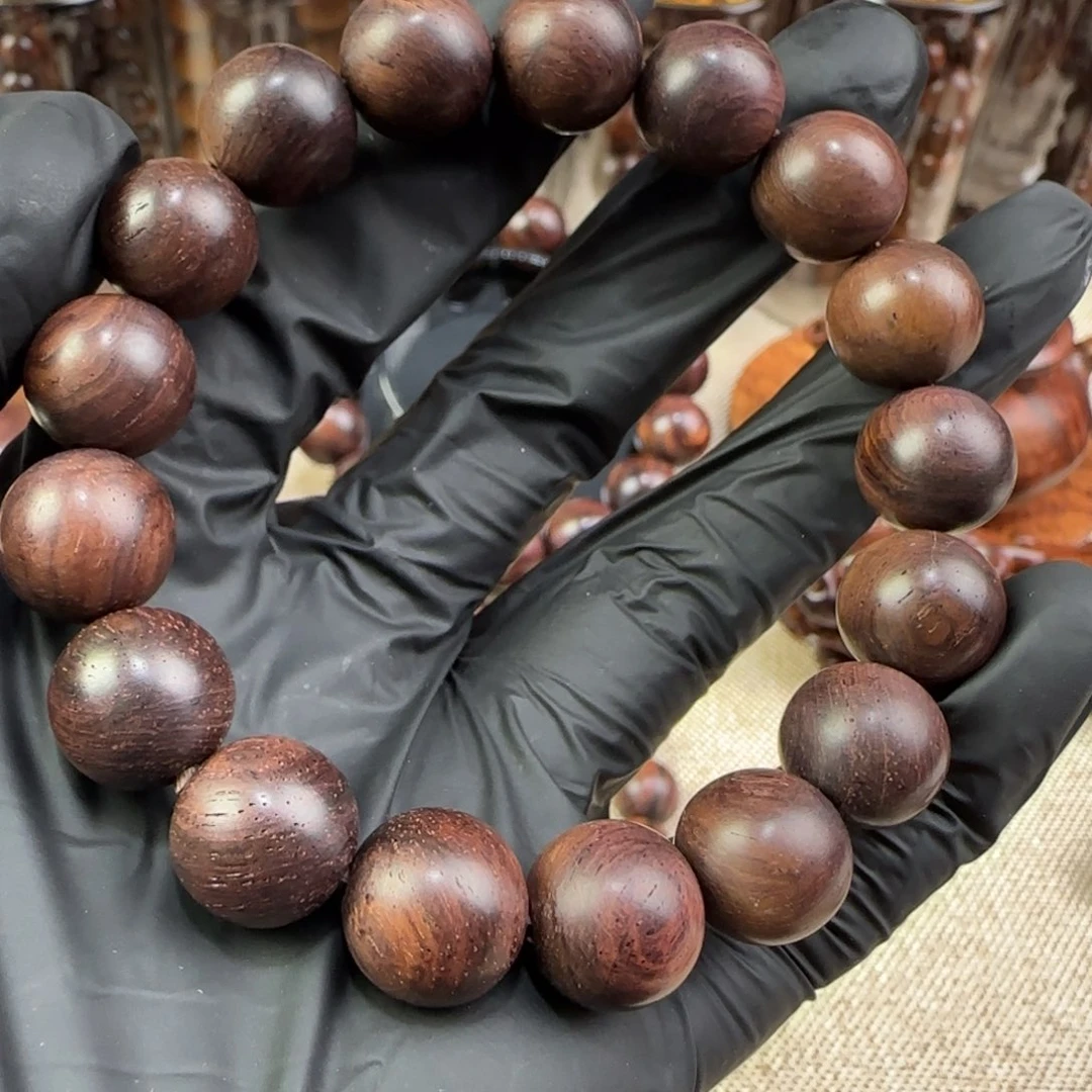 黄花梨/降香黄檀手串/手链质感紫油梨老料