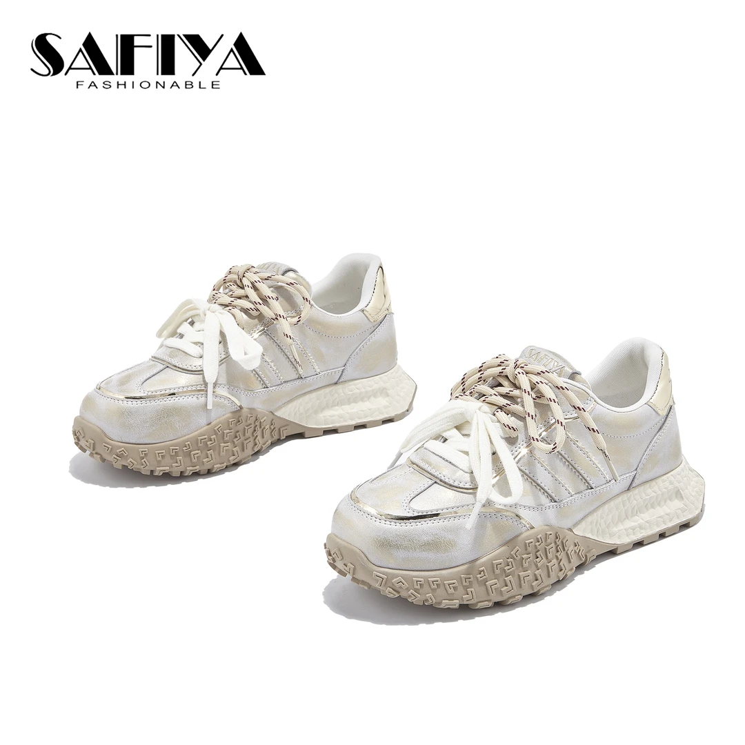 索菲娅Safiya2025春夏款低帮系带百搭休闲阿甘秋款女鞋SFD1111A65