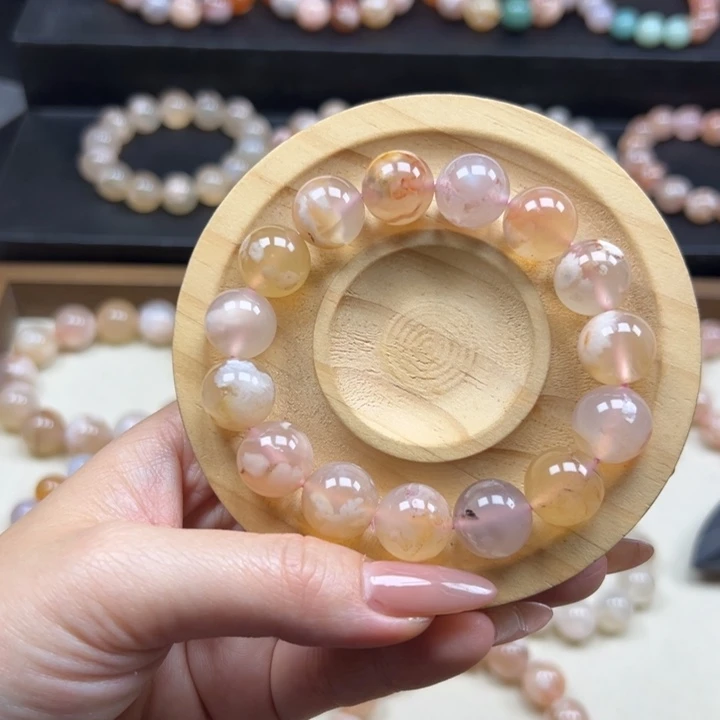 玛瑙/玉髓未镶嵌手链冰透彩13mm