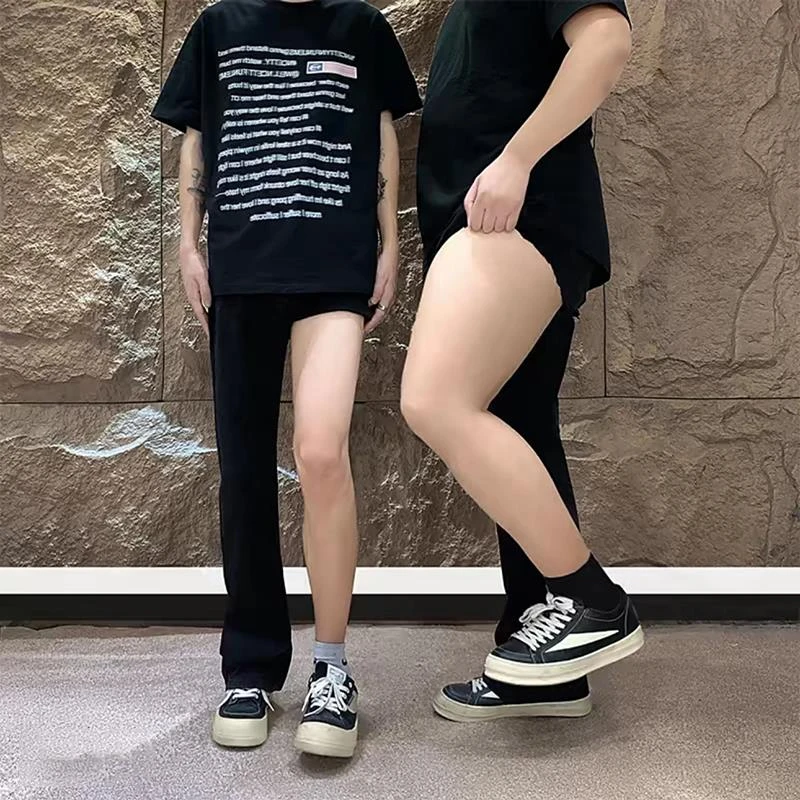 FAVMARTHA黑色517版型弯刀牛仔裤男款美式cleanfit裤子腿粗显瘦弹