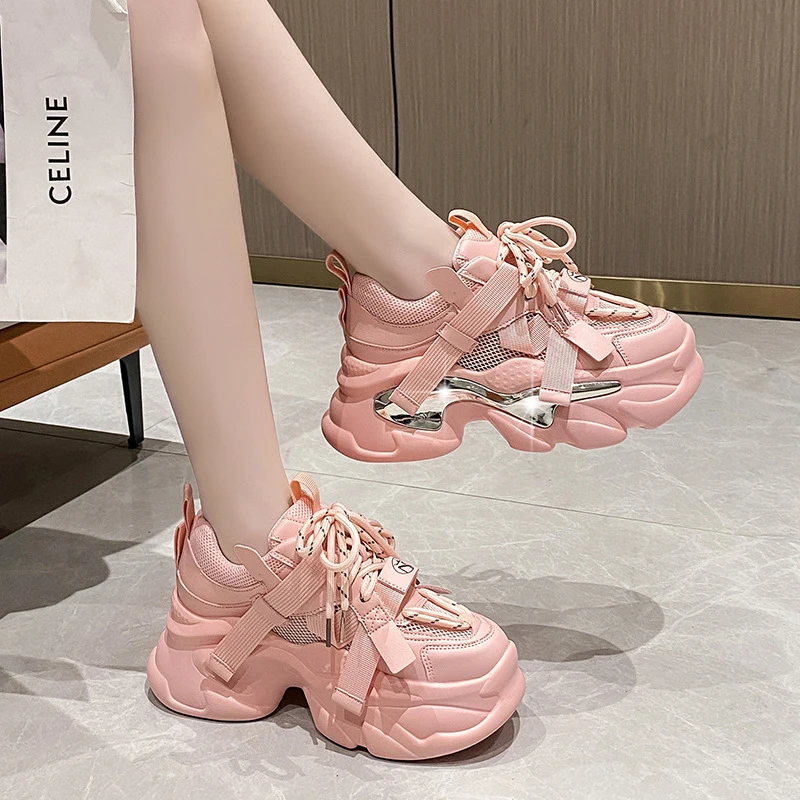 百搭厚底网红春夏透气夏季厚底网面老爹鞋老爹鞋女ins鞋子爆款