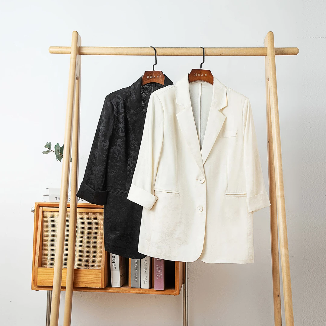 高品质七分袖醋酸西装外套女LM