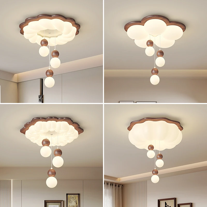 中古风卧室灯吸顶灯新中式设计师款高级感主卧灯具法式美式泡泡灯