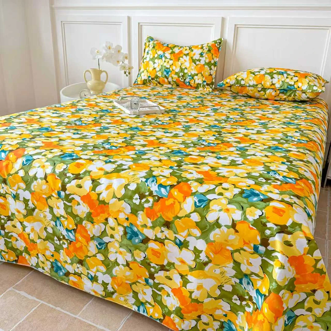 新款四季通用简约风亲肤磨毛床单可机洗双人尺寸200x230cm