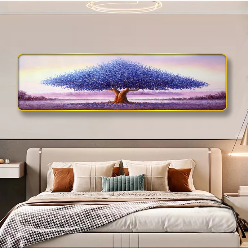V55镶钻紫气东来发财树床头画装饰画现代简约酒店民宿挂画捡漏