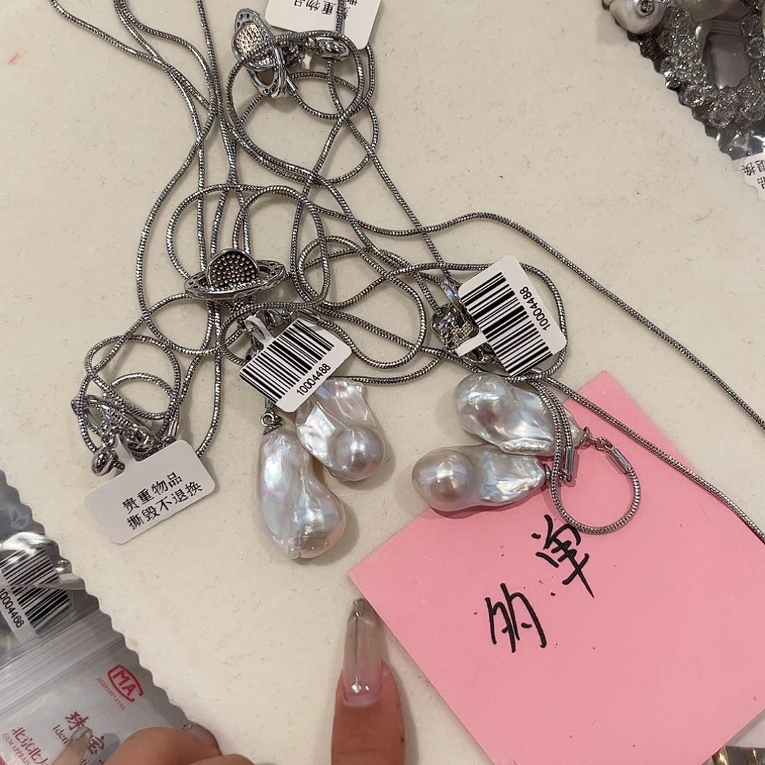 合金淡水珍珠耳饰