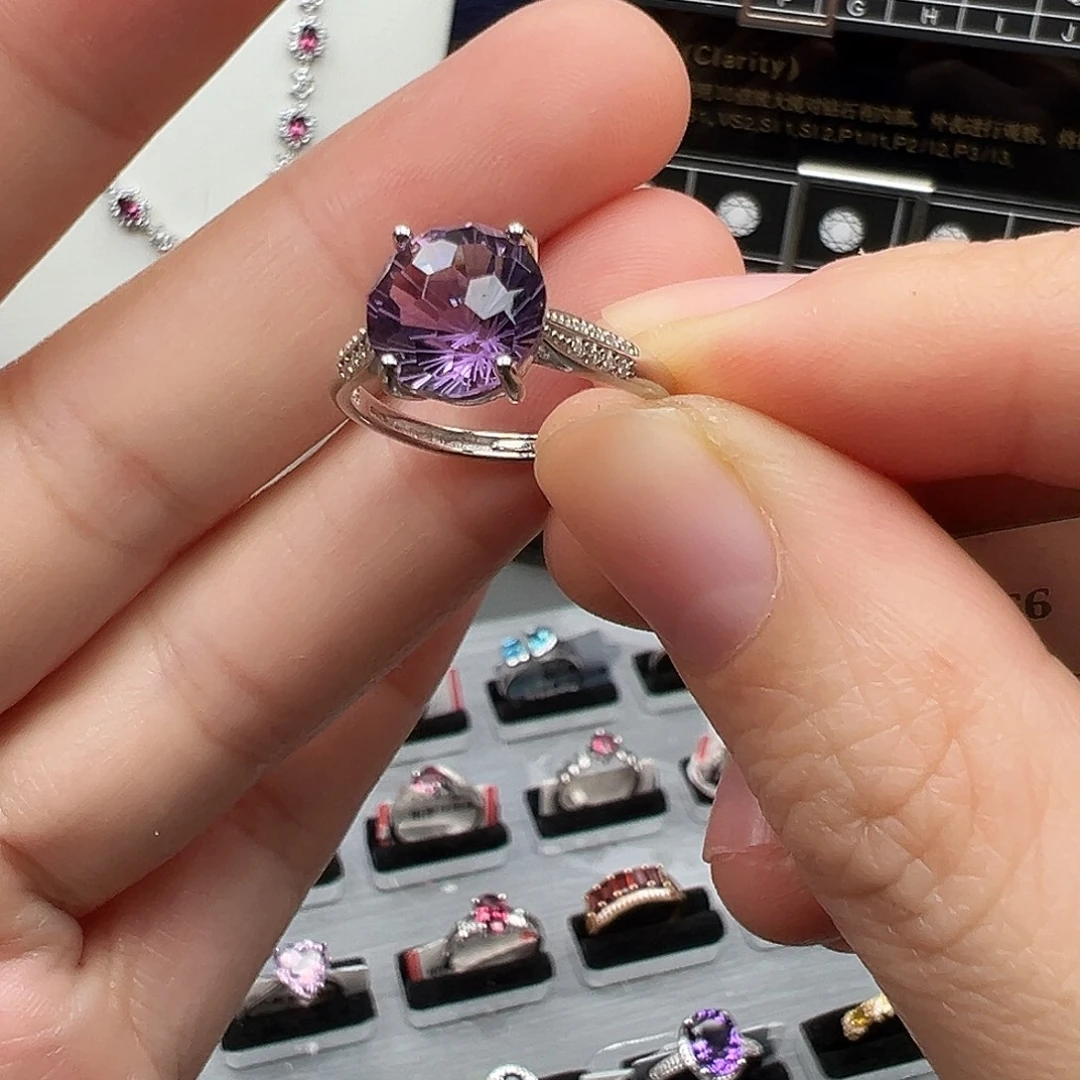 银S925镶嵌水晶戒指