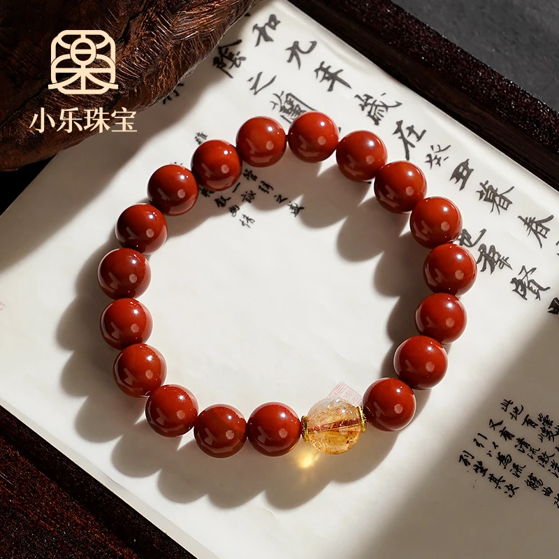 大珠高级质感玛瑙黄塔晶女式手链多样性发一-10156