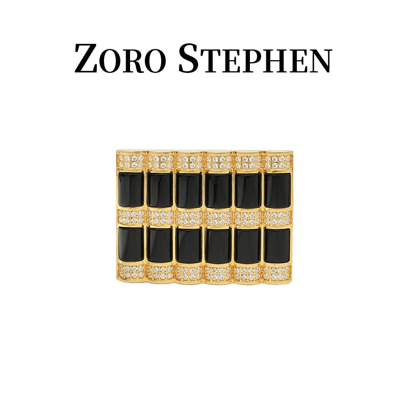 ZORO STEPHEN男士高档时尚轻奢个性商务精美精钢金色银色镶钻男款