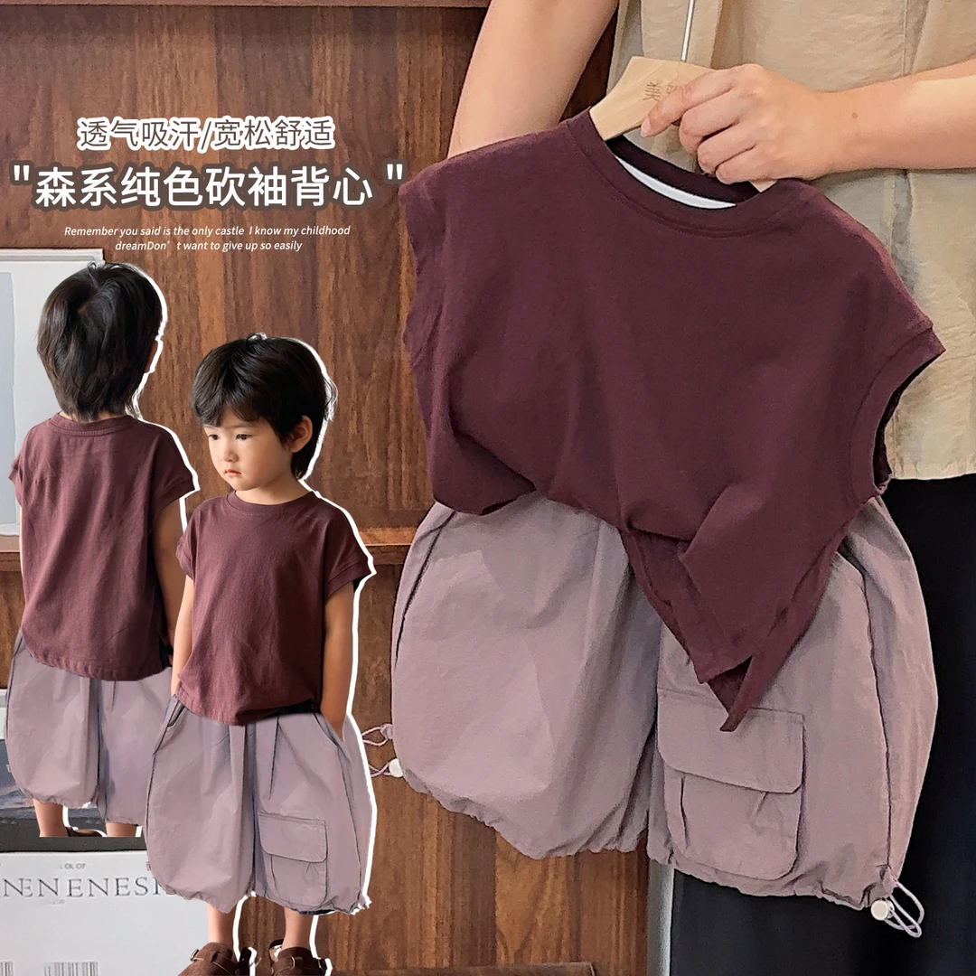 《年中大促》森系男童女童多色纯棉短袖新款夏装韩版T恤25XL1182